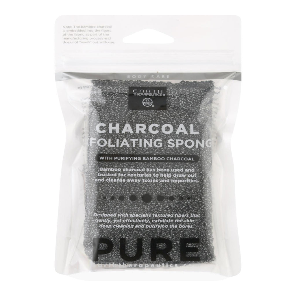 Earth Therapeutics Body Sponge - Purifying Vegetable - Medicinal Charcoal - 1 Count