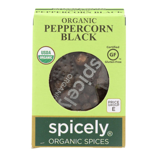 Spicely Organics - Organic Peppercorn - Black - Case Of 6 - 0.45 Oz.
